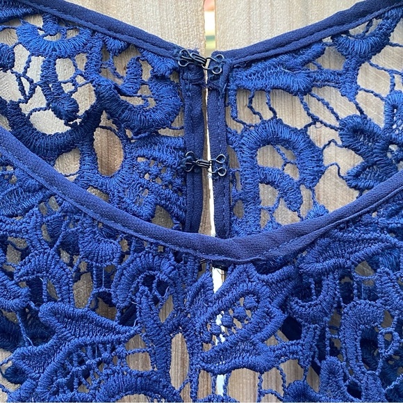 LuLu’s  Royal Blue, Lace, Sheer, Formal Event, Open Back, Midi  Dress Sz S. NWT - Picture 6 of 9